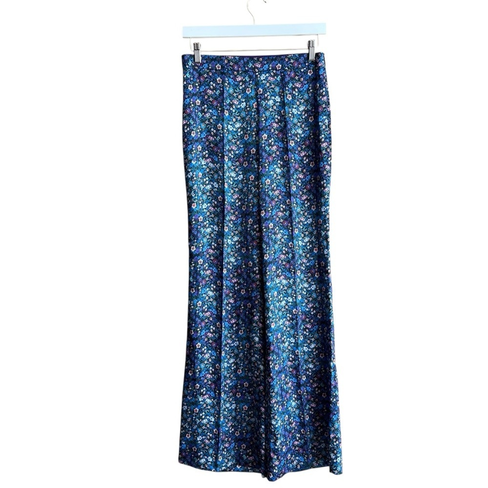 Sandro Donelo Satin Floral Print Flare Pants Size FR 38/ Medium - Picture 4 of 10